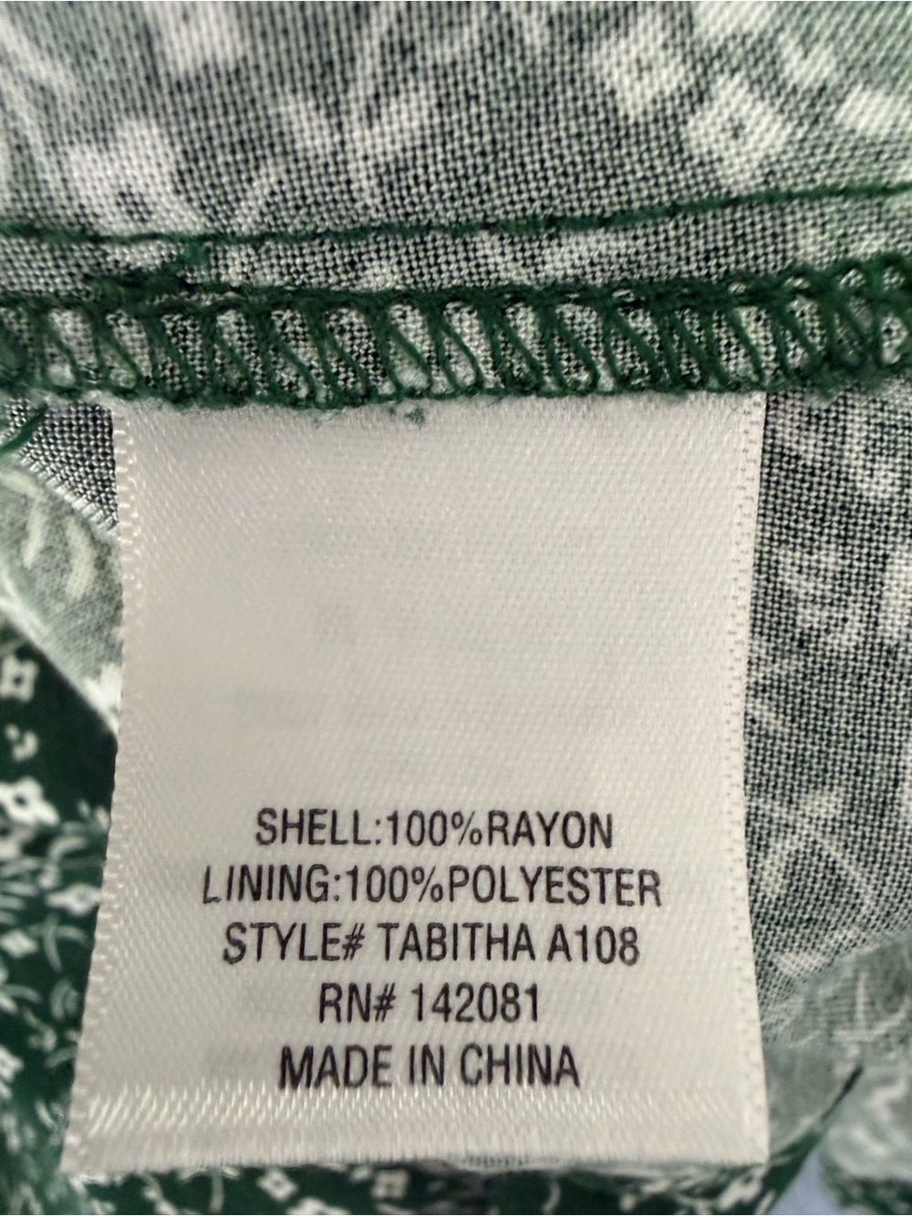 Green Floral Puff-Sleeve Midi Dress with Slit Size Small - Picture 5 of 5